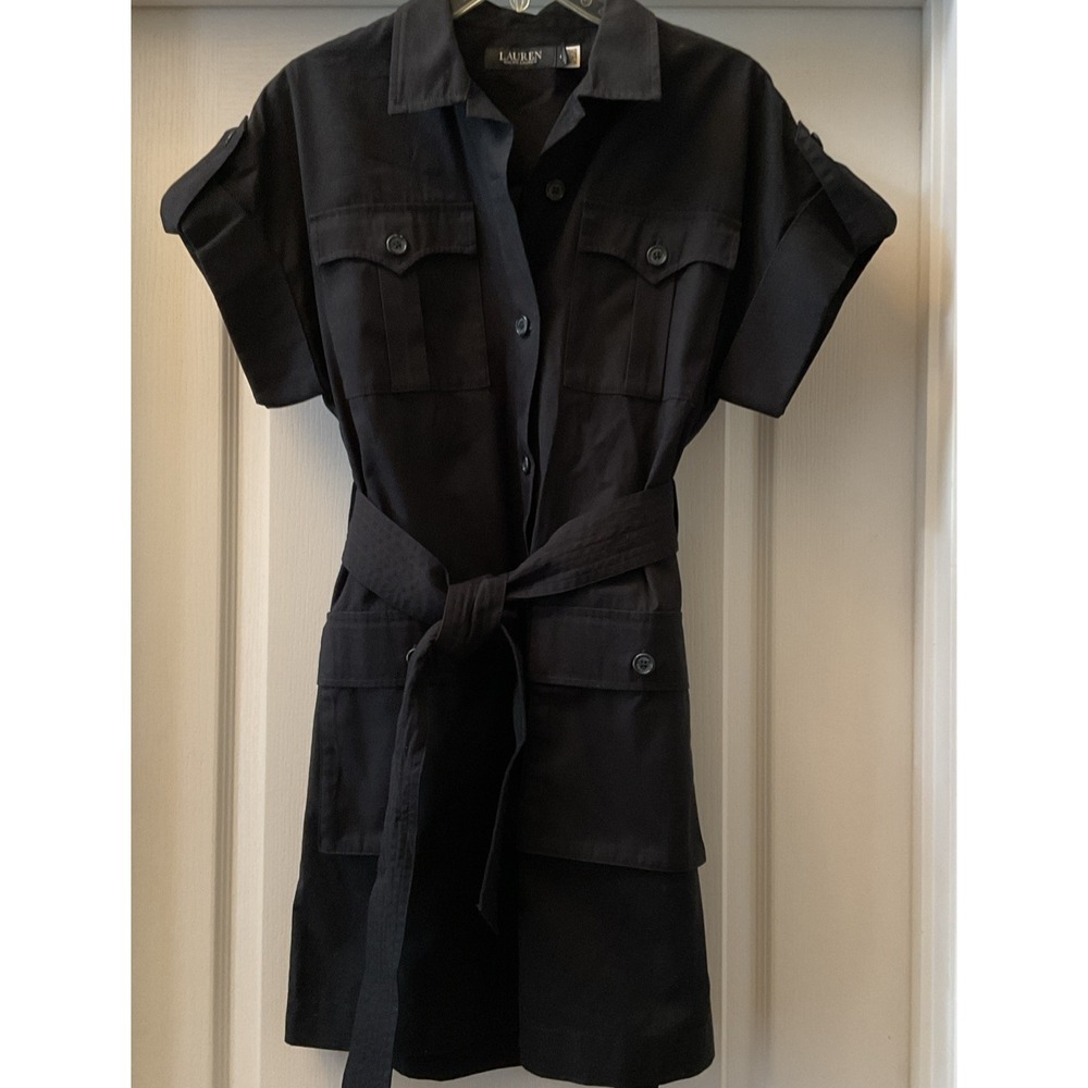 Ralph Lauren Sz 4 - Black Label - Black Pocket Shirt Dress NWOT